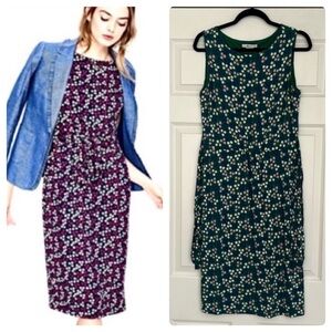 Boden Tie Waist Jersey Dress Floral Print
